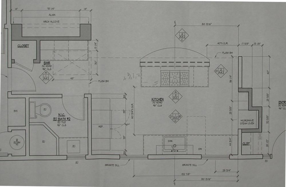 Detail of the kitchen plans