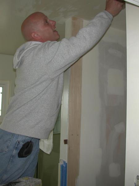 04/16 - Paul working on the laundry closet